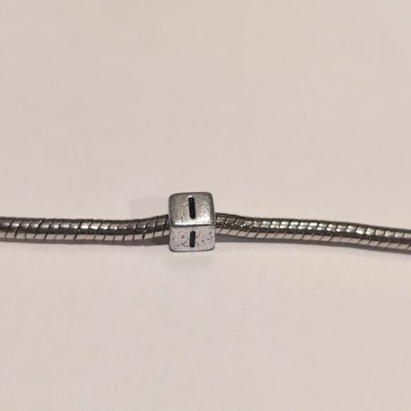 Silver I Spacer Charm for Pandora Style Bracelet - Picture 4 of 5